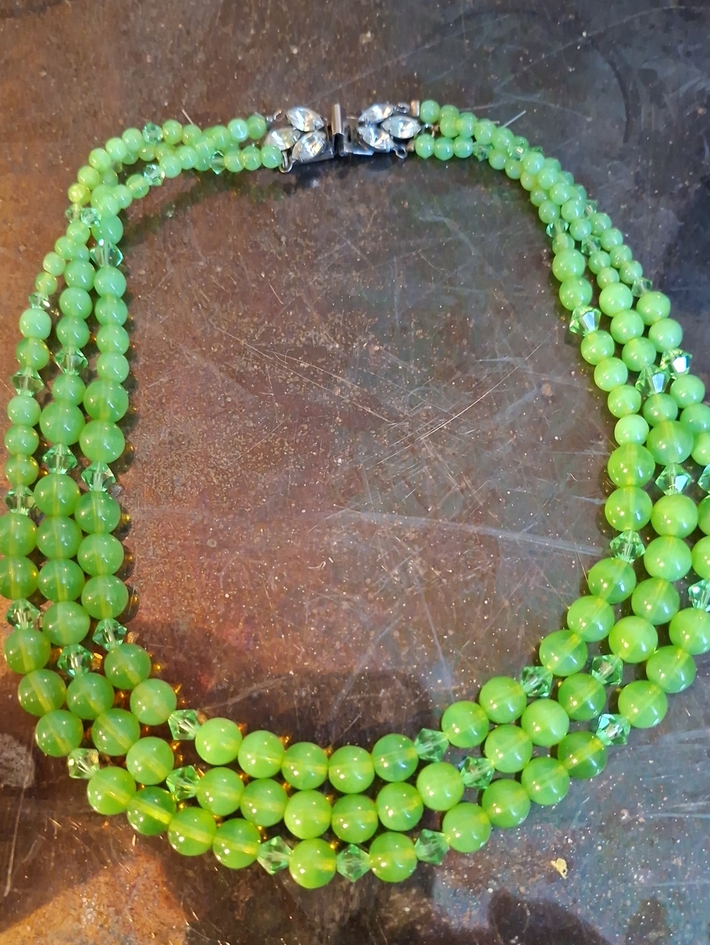 1930 / 40s Green Glass And Uranium Glass Beads